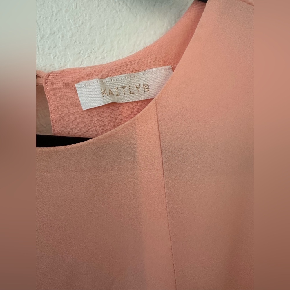 Kaitlyn Coral/Peach Sleeveless Dress Size Medium - Picture 3 of 5
